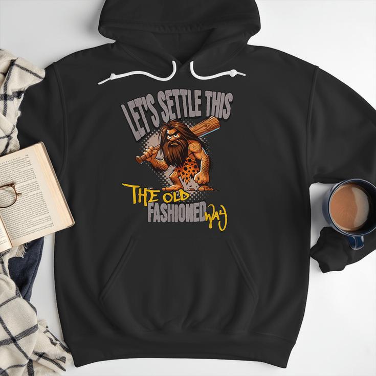 Stoneage Caveman Neolithic History Baseball Dad Father Men Hoodie