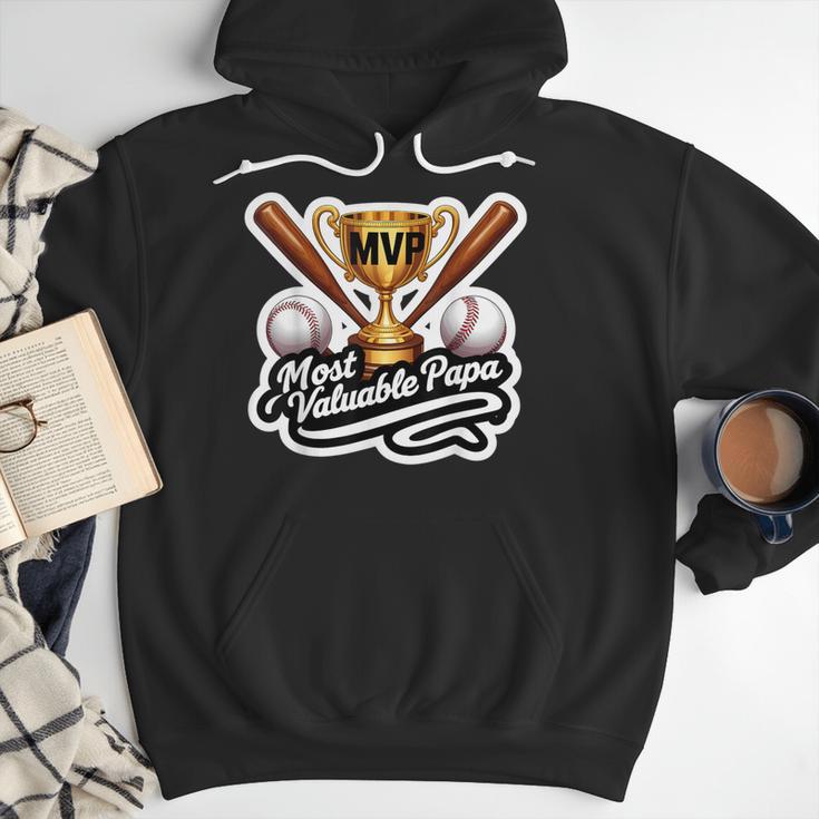 Most Valuable Papa Baseball Dad Coach Player Father's Day Men Hoodie Most Valuable Papa Baseball Dad Coach Player Father's Day Men Hoodie