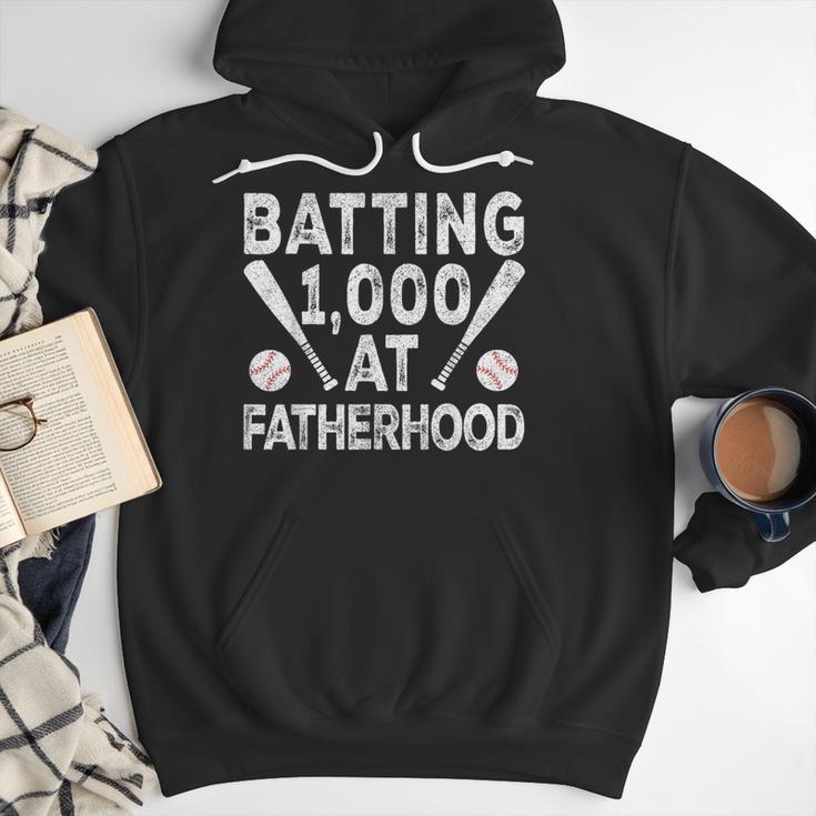 Vintage Baseball Dad Batting 1000 At Fatherhood Men Hoodie Vintage Baseball Dad Batting 1000 At Fatherhood Men Hoodie