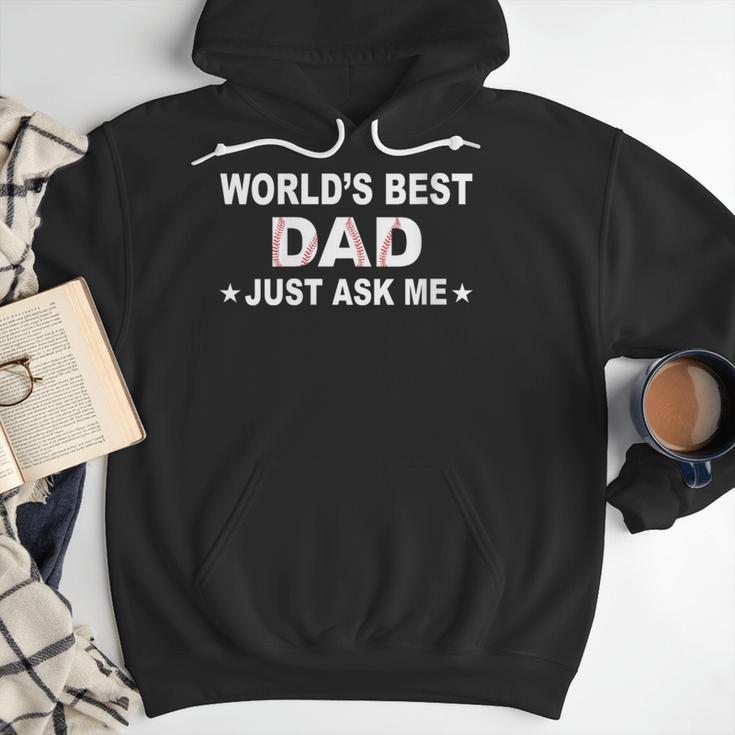 World's Best Dad Just Ask Me Baseball Dad Father's Day Men Hoodie