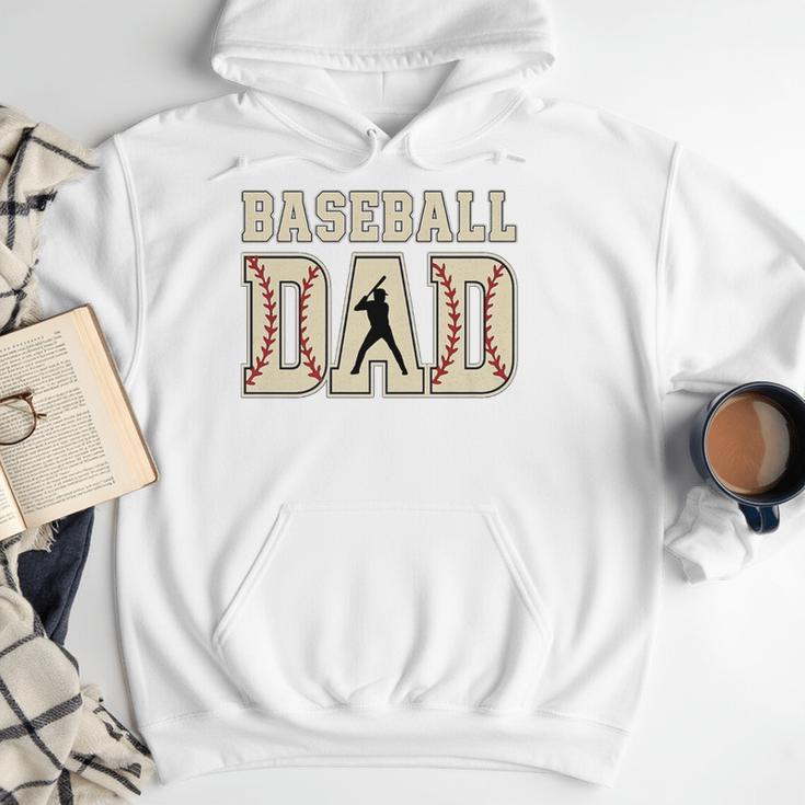 Baseball Dad Distressed Bold Stitch Graphic Sports Father Premium Men Hoodie