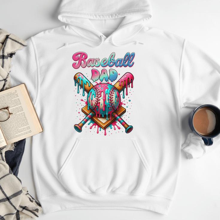 Baseball Dad Game Day Vibes Ice Cream Drip Baseball Daddy Men Hoodie