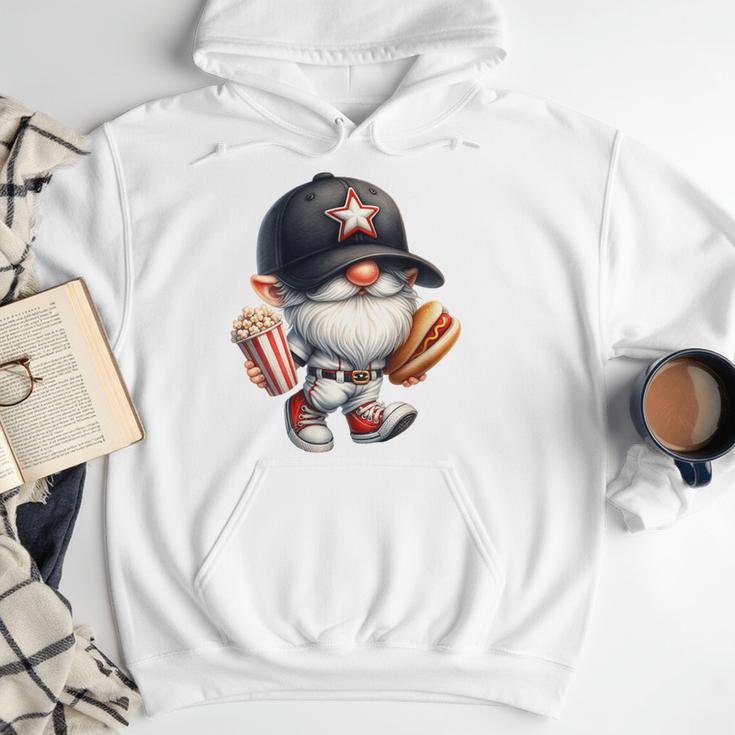 Baseball Dad Gnome Grandpa For Men Baseball Hot Dog Men Hoodie