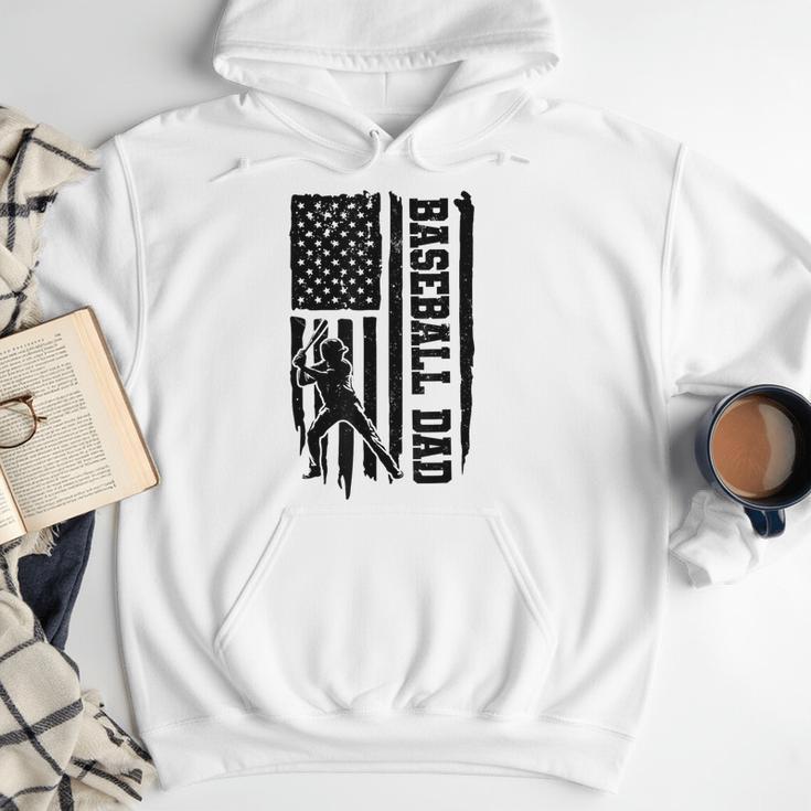 Baseball Dad Retro American USA Flag Baseball Father's Day Men Hoodie Baseball Dad Retro American USA Flag Baseball Father's Day Men Hoodie