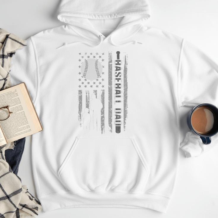 Baseball Dad Silhouette Bat Flag Stars Premium Men Hoodie Baseball Dad Silhouette Bat Flag Stars Premium Men Hoodie