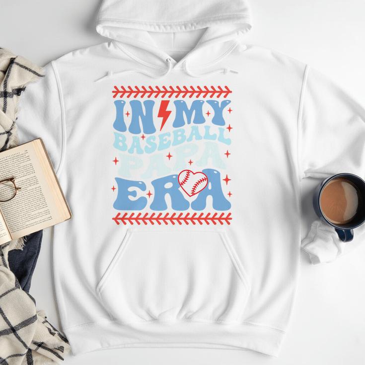 In My Baseball Papa Era Groovy Baseball Dad Family Matching Premium Men Hoodie