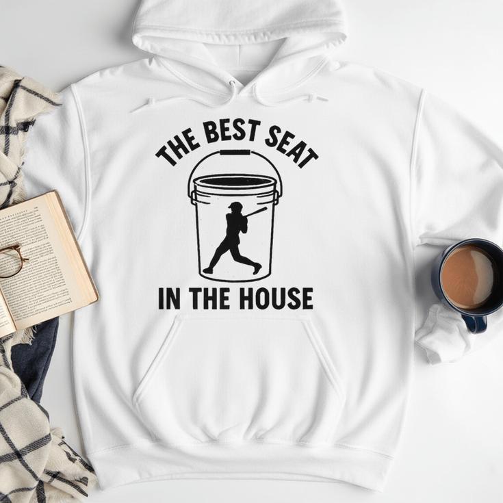 The Best Seat In The House Bucket Dad Baseball Dad Premium Men Hoodie