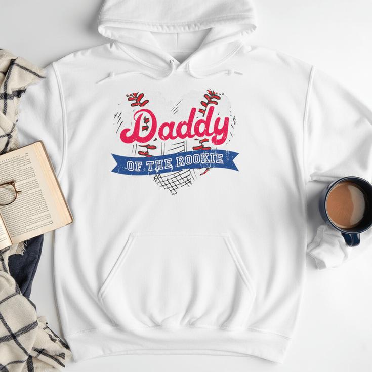 Daddy Of The Rookie Baseball Dad Retro Love Heart Birthday Premium Men Hoodie