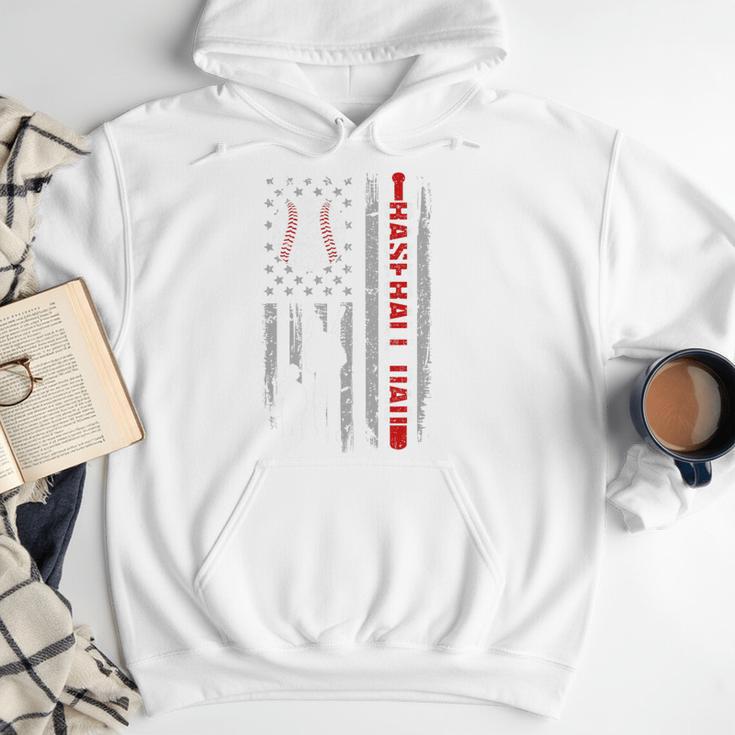 Father's Day USA Flag Patriotic Baseball Dad Premium Men Hoodie