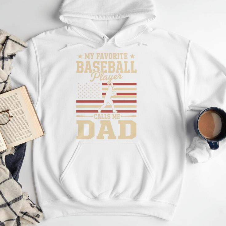 My Favorite Baseball Player Calls Me Dad Baseball Dad Premium Tri-Blend Men Hoodie