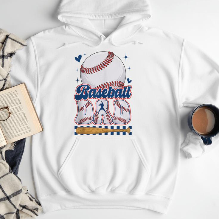Groovy Baseball Dad Daddy Father Happy Fathers Day Men Guys Men Hoodie
