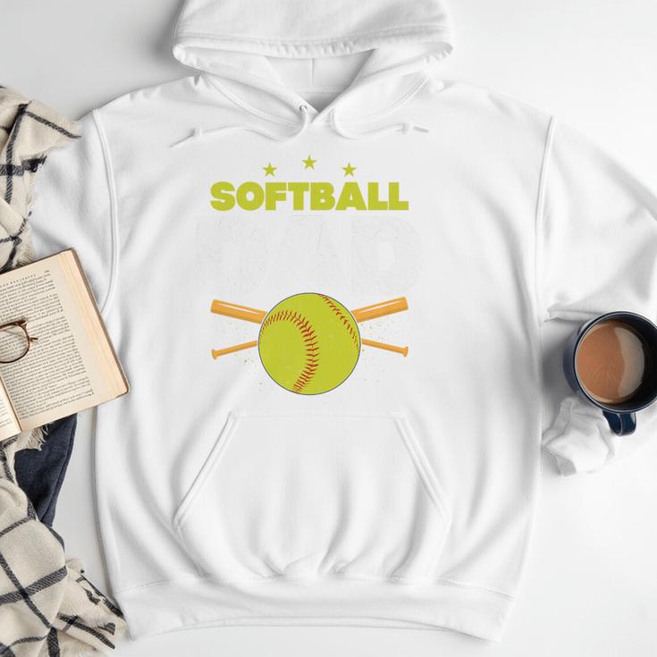 Softball Dad Just Like A Baseball Dad Player Premium Men Hoodie