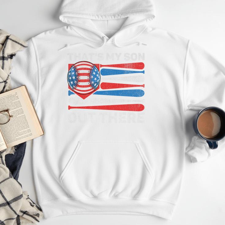 That's My Son Out There Baseball Dad For Men 4th Of July Men Premium Men Hoodie