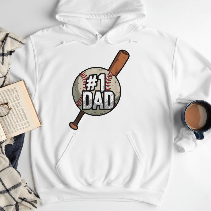 Vintage 1 Baseball Dad Daddy Father's Day Son And Daughter Men Hoodie