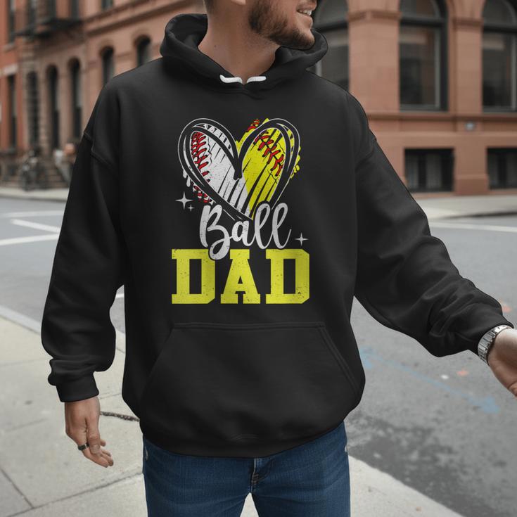 Ball Dad Softball Baseball Dad Fathers Day Men Hoodie Ball Dad Softball Baseball Dad Fathers Day Men Hoodie