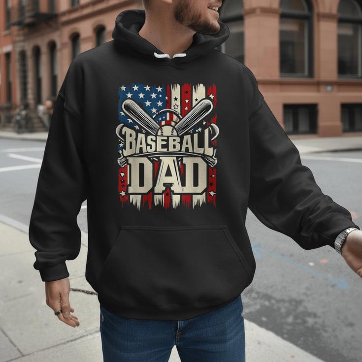 Baseball Dad American USA Flag Dada Men Baseball Fathers Day Men Hoodie Baseball Dad American USA Flag Dada Men Baseball Fathers Day Men Hoodie
