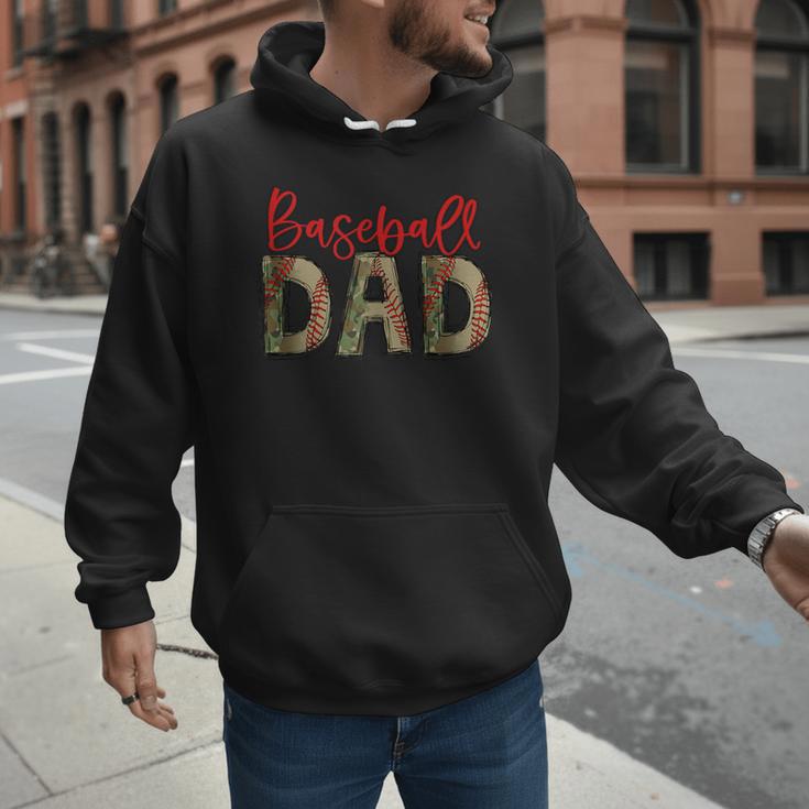 Baseball Dad Camouflage Camo Flag Military Father's Day Men Hoodie Baseball Dad Camouflage Camo Flag Military Father's Day Men Hoodie