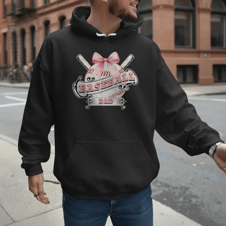 Baseball Dad With Coquette Cute Bow Sport Season Men Hoodie Baseball Dad With Coquette Cute Bow Sport Season Men Hoodie