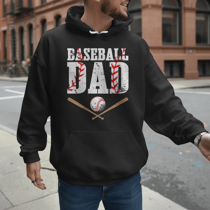 Baseball Dad Happy Fathers Day For Men Boys Kid Men Hoodie
