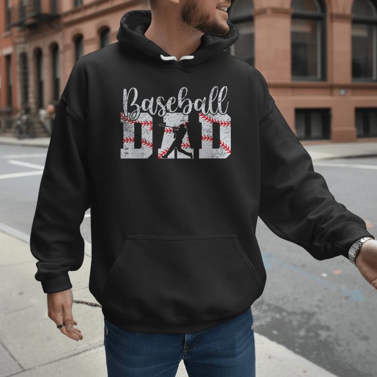Baseball Dad Happy Fathers Day For Men Boys Baseball Lovers Men Hoodie