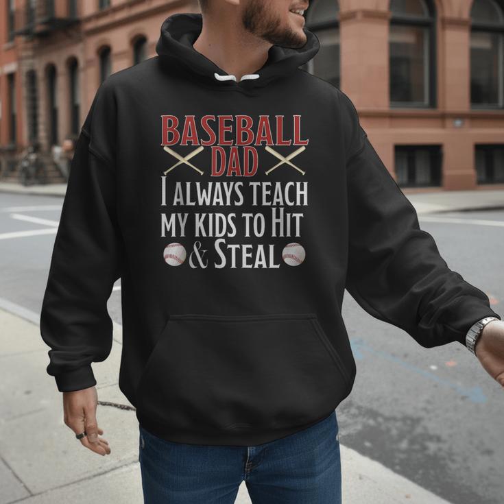 Baseball Dad Hit And Steal Ballpark Father Men Hoodie Baseball Dad Hit And Steal Ballpark Father Men Hoodie