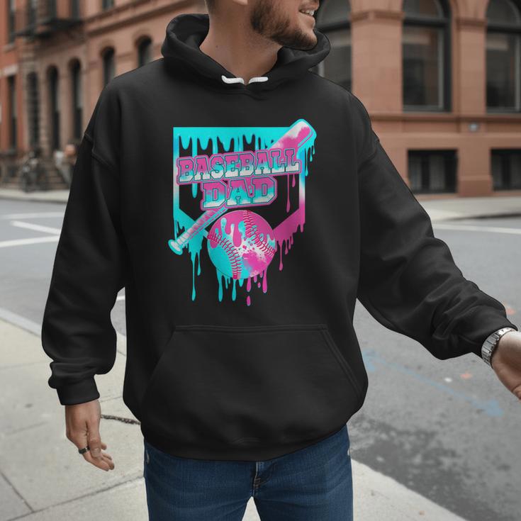 Baseball Dad Home Plate Ice Cream Drip Father's Day Men Hoodie