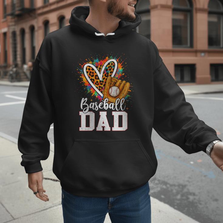 Baseball Dad Leopard Heart Colorful Men Hoodie Baseball Dad Leopard Heart Colorful Men Hoodie