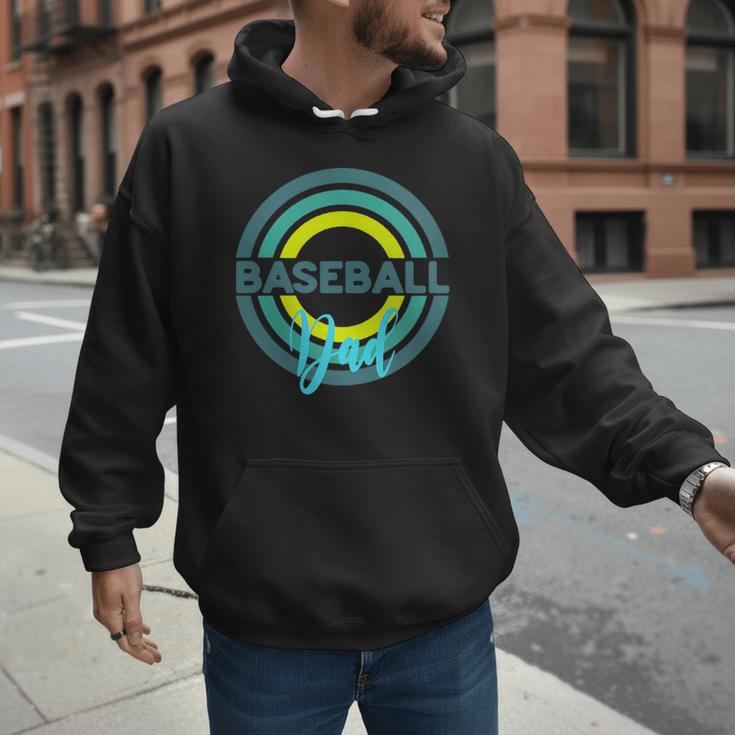Baseball Dad With Modern Baseball Circles Men Hoodie