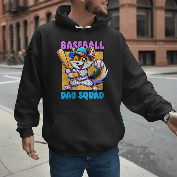 Baseball Dad Squad Fox On The Bat Men Hoodie