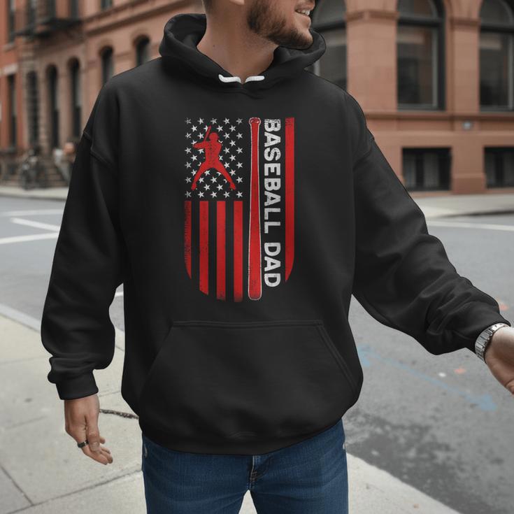 Baseball Dad Usa American Flag Patriotic Dad Father's Day Men Hoodie Baseball Dad Usa American Flag Patriotic Dad Father's Day Men Hoodie