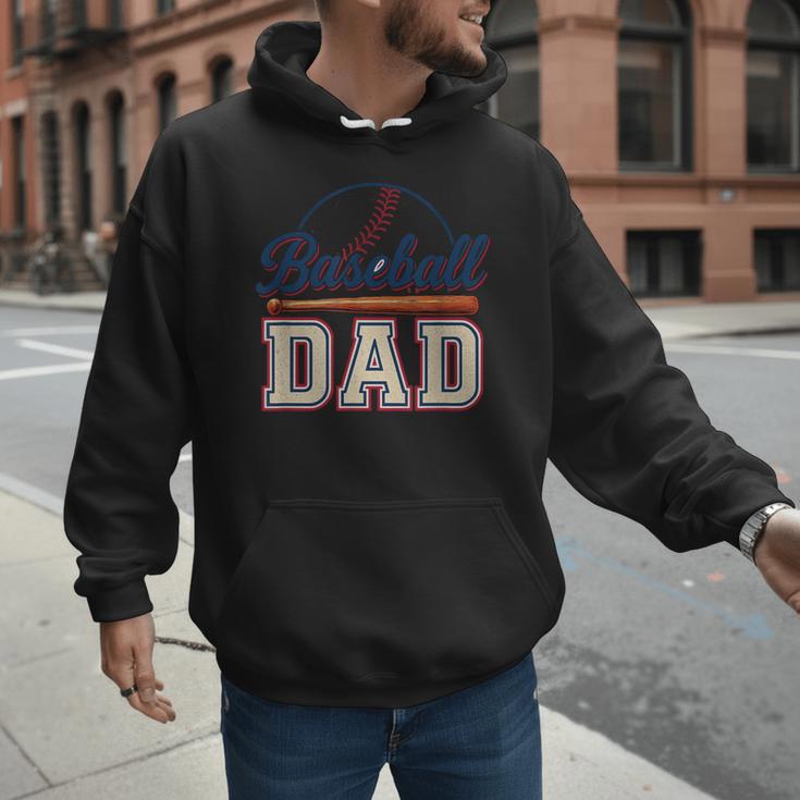 Baseball Dad Vintage Sports For Proud Fathers Men Hoodie