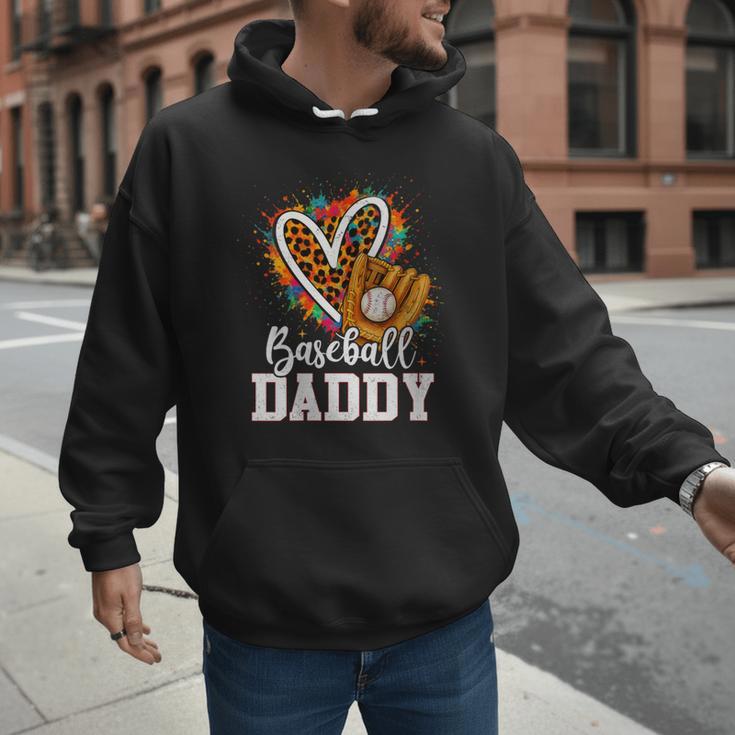 Baseball Daddy Leopard Heart Colorful Men Hoodie