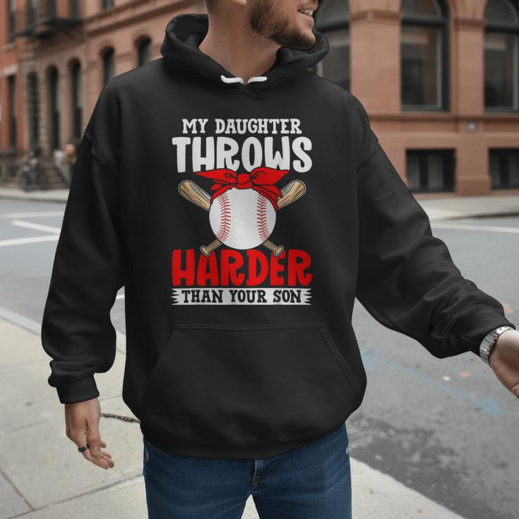 My Daughter Throws Harder Than Your Son Baseball Dads Men Hoodie