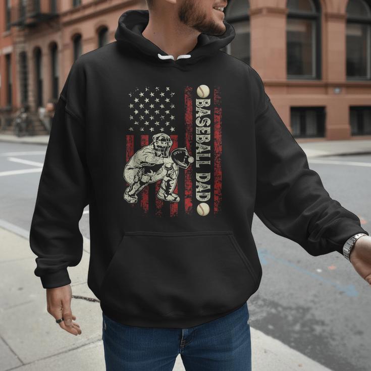 Fathers Day Baseball Dad Flag Dad Men Baseball Catcher Men Hoodie Fathers Day Baseball Dad Flag Dad Men Baseball Catcher Men Hoodie