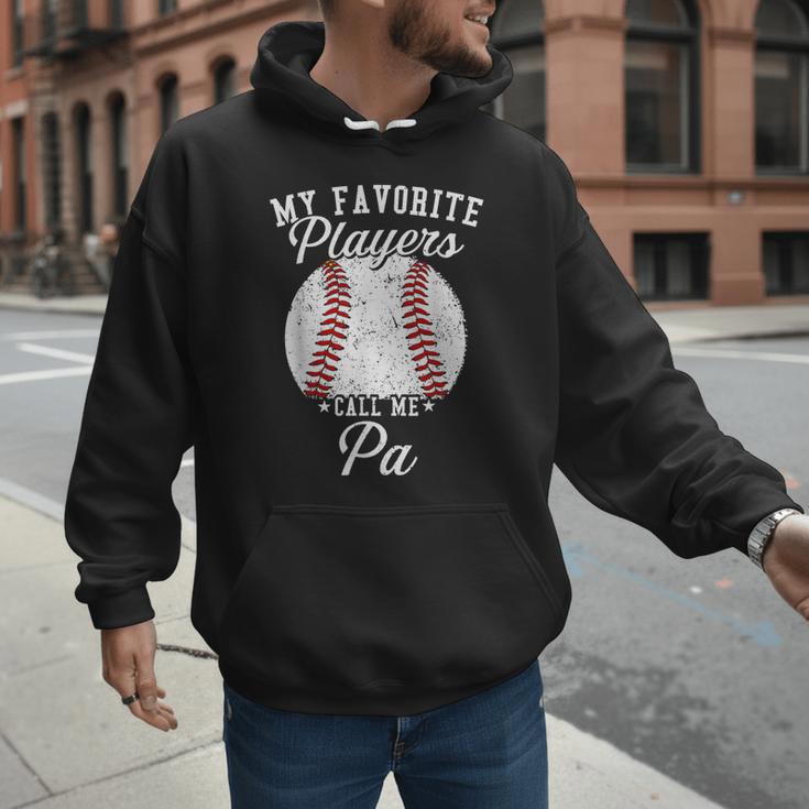My Favorite Baseball Player Calls Me Pa Baseball Dads Men Hoodie