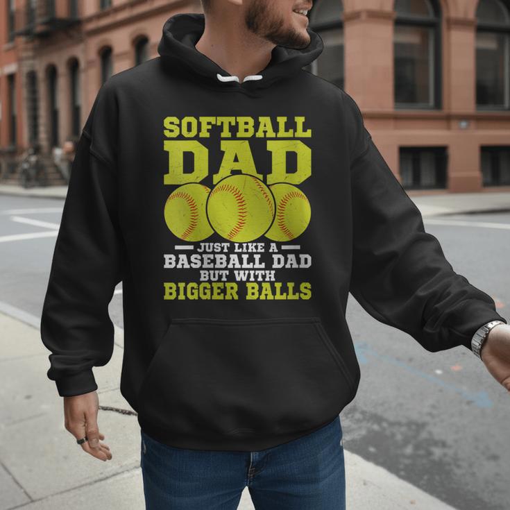 Softball Dad Just Like A Baseball Dad Team Men Hoodie Softball Dad Just Like A Baseball Dad Team Men Hoodie