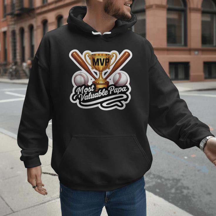 Most Valuable Papa Baseball Dad Coach Player Father's Day Men Hoodie Most Valuable Papa Baseball Dad Coach Player Father's Day Men Hoodie
