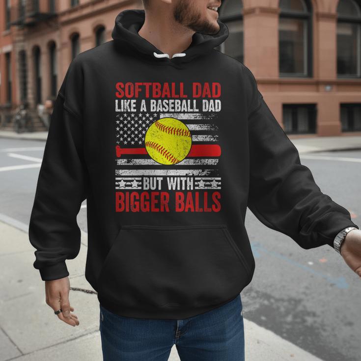 Vintage Softball Dad Like A Baseball Dad US Flag Men Hoodie Vintage Softball Dad Like A Baseball Dad US Flag Men Hoodie