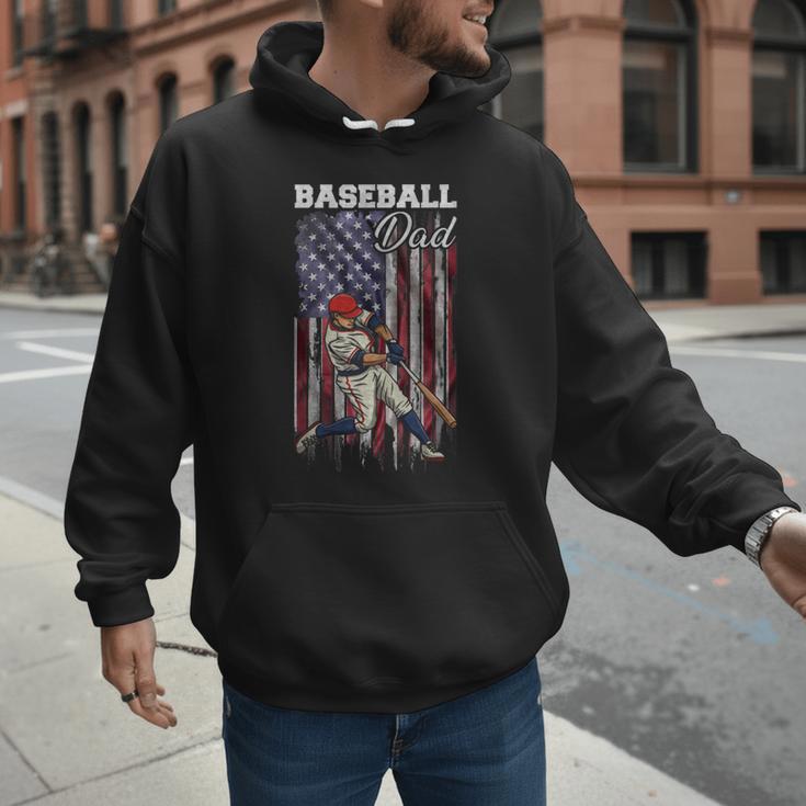 Vintage USA Flag Baseball Player Proud Baseball Dad Men Hoodie Vintage USA Flag Baseball Player Proud Baseball Dad Men Hoodie