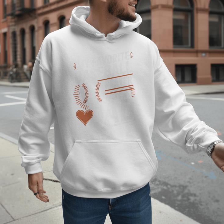 Baseball Dad My Favorite Baseball Player Calls Me Dad Premium Men Hoodie