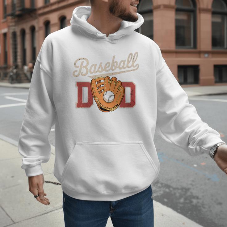 Baseball Dad Fireball Sports Father Fathers Day Daddy Premium Men Hoodie