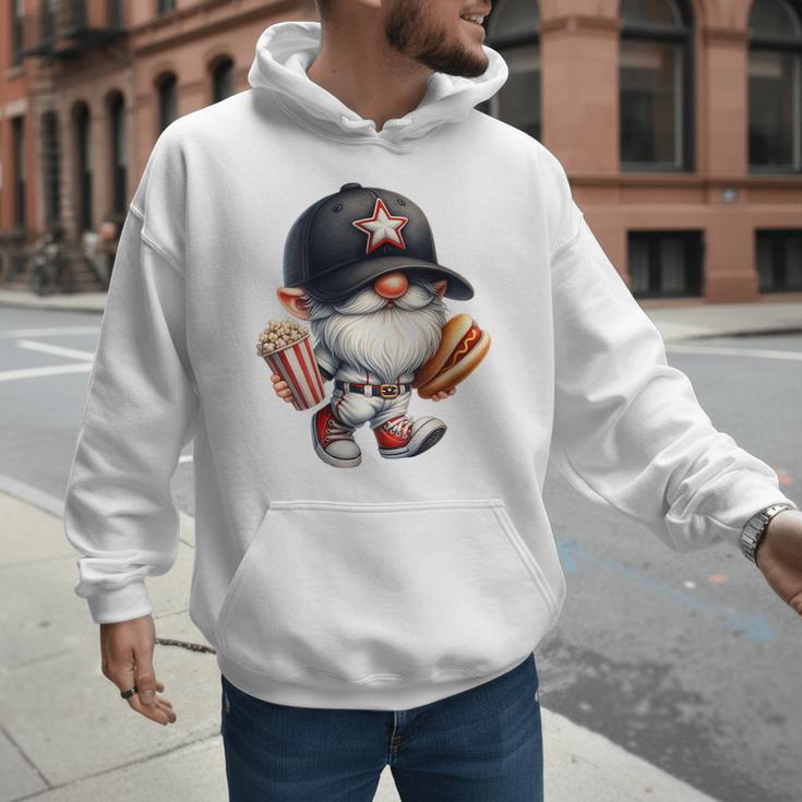 Baseball Dad Gnome Grandpa For Men Baseball Hot Dog Men Hoodie