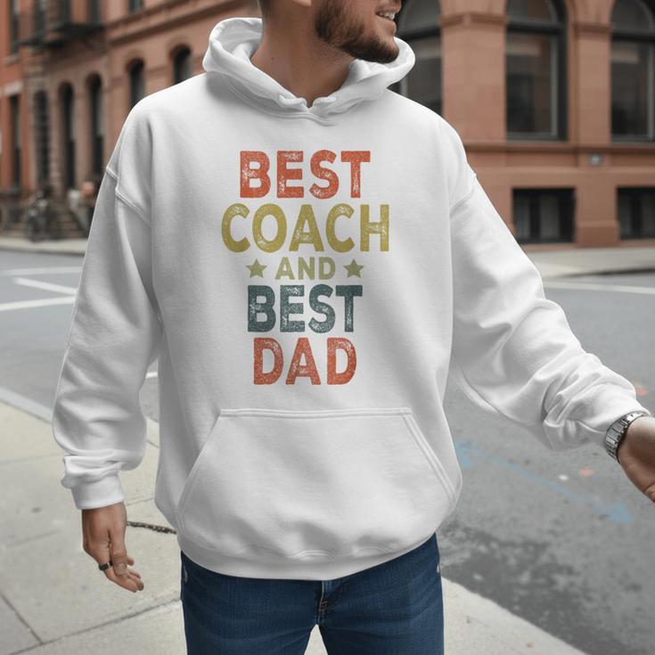 Baseball Dad For Men Vintage Best Coach And Best Dad Men Hoodie