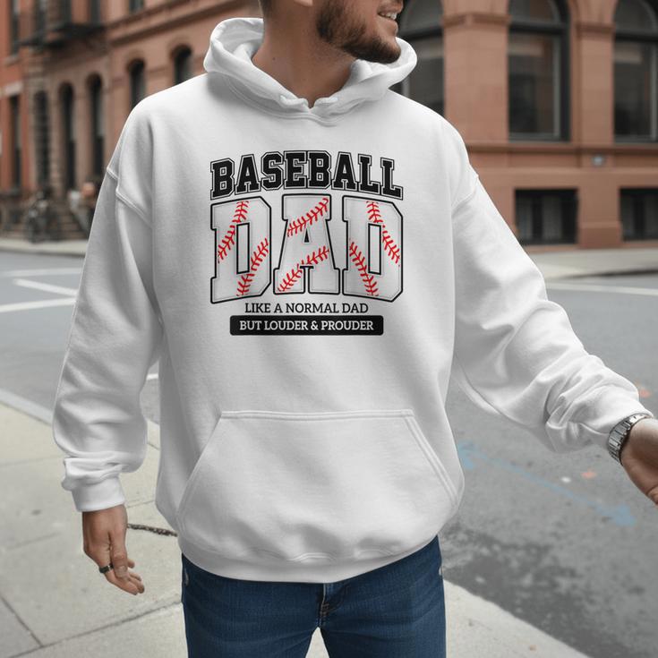 Baseball Dad Like Normal Dad But Louder Prouder Father Day Men Hoodie