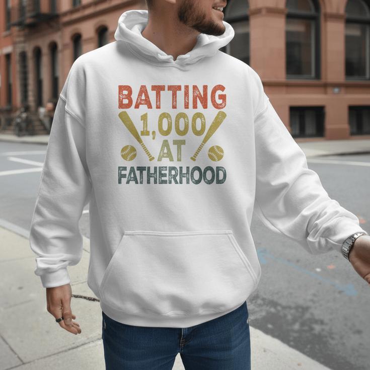 Baseball Dad Vintage Batting 1000 At Fatherhood Men Hoodie Baseball Dad Vintage Batting 1000 At Fatherhood Men Hoodie