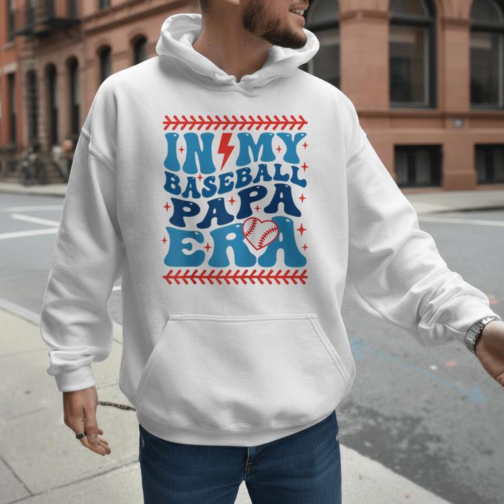 In My Baseball Papa Era Groovy Baseball Dad Family Matching Raglan Baseball Tee Men Hoodie In My Baseball Papa Era Groovy Baseball Dad Family Matching Raglan Baseball Tee Men Hoodie