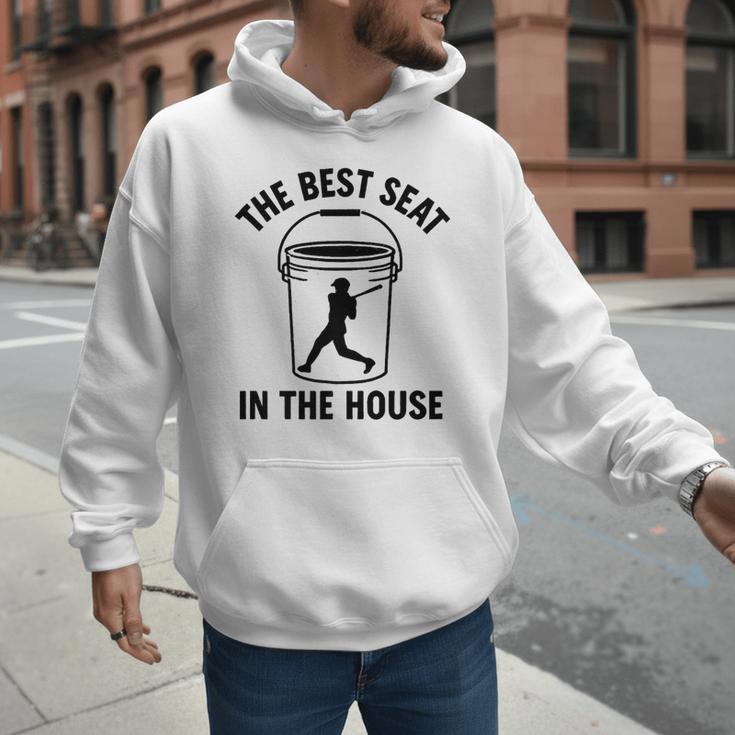 The Best Seat In The House Bucket Dad Baseball Dad Premium Men Hoodie
