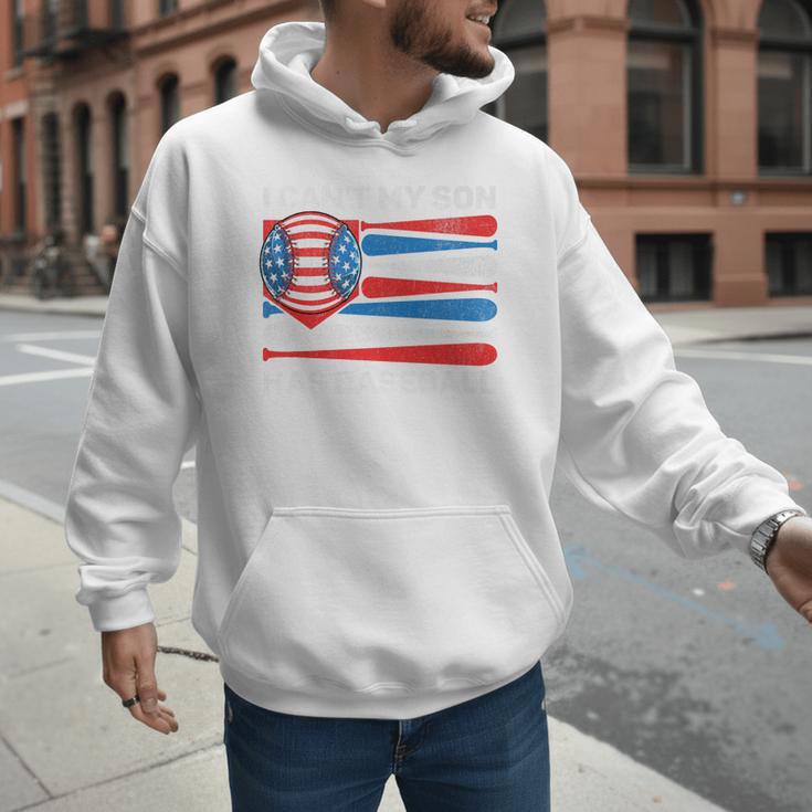 I Can't My Son Has Baseball Dad American Flag 4th Of July Premium Men Hoodie I Can't My Son Has Baseball Dad American Flag 4th Of July Premium Men Hoodie