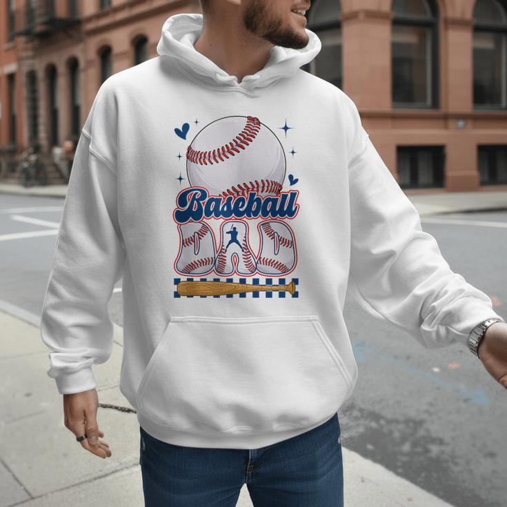 Groovy Baseball Dad Daddy Father Happy Fathers Day Men Guys Men Hoodie
