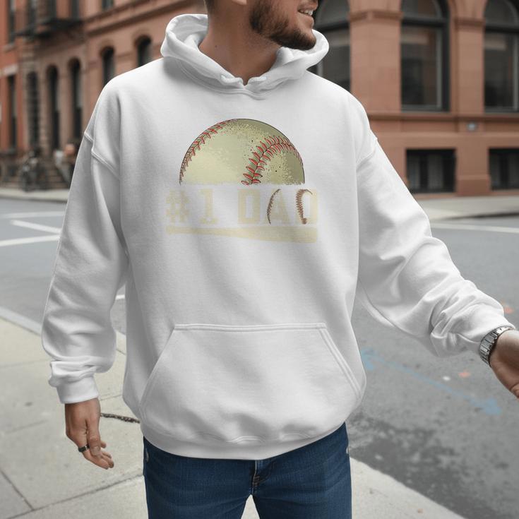 Number One Baseball Dad Fathers Day Baseball Player Dad Papa Premium Men Hoodie Number One Baseball Dad Fathers Day Baseball Player Dad Papa Premium Men Hoodie